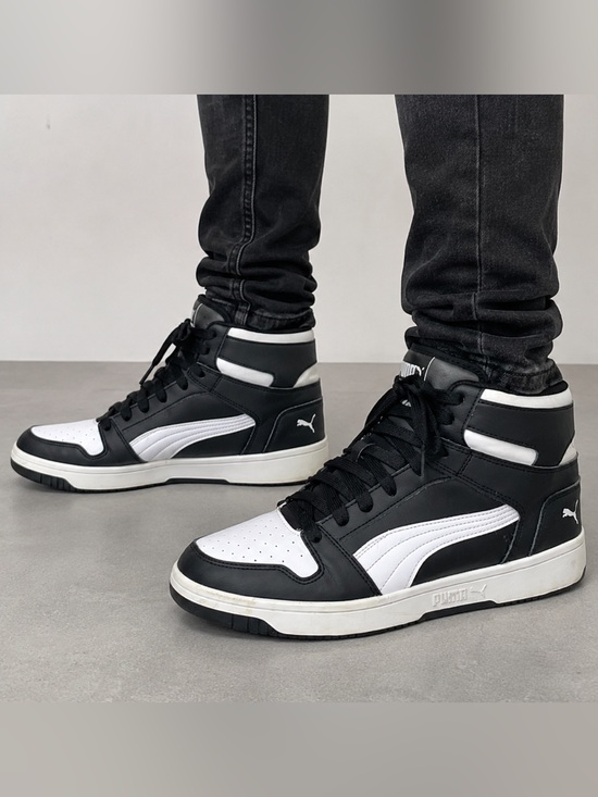 Puma Other - Puma Rebound LayUp Mid Black White Sneakers Men’s 10.5